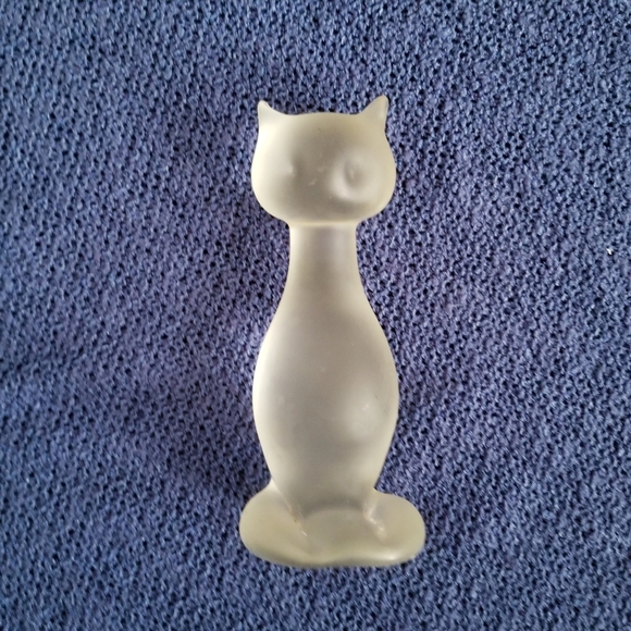 Unbranded Other - Cool Cat Sculpture Frosted Glass Crystal 6.5" Tall Kitty